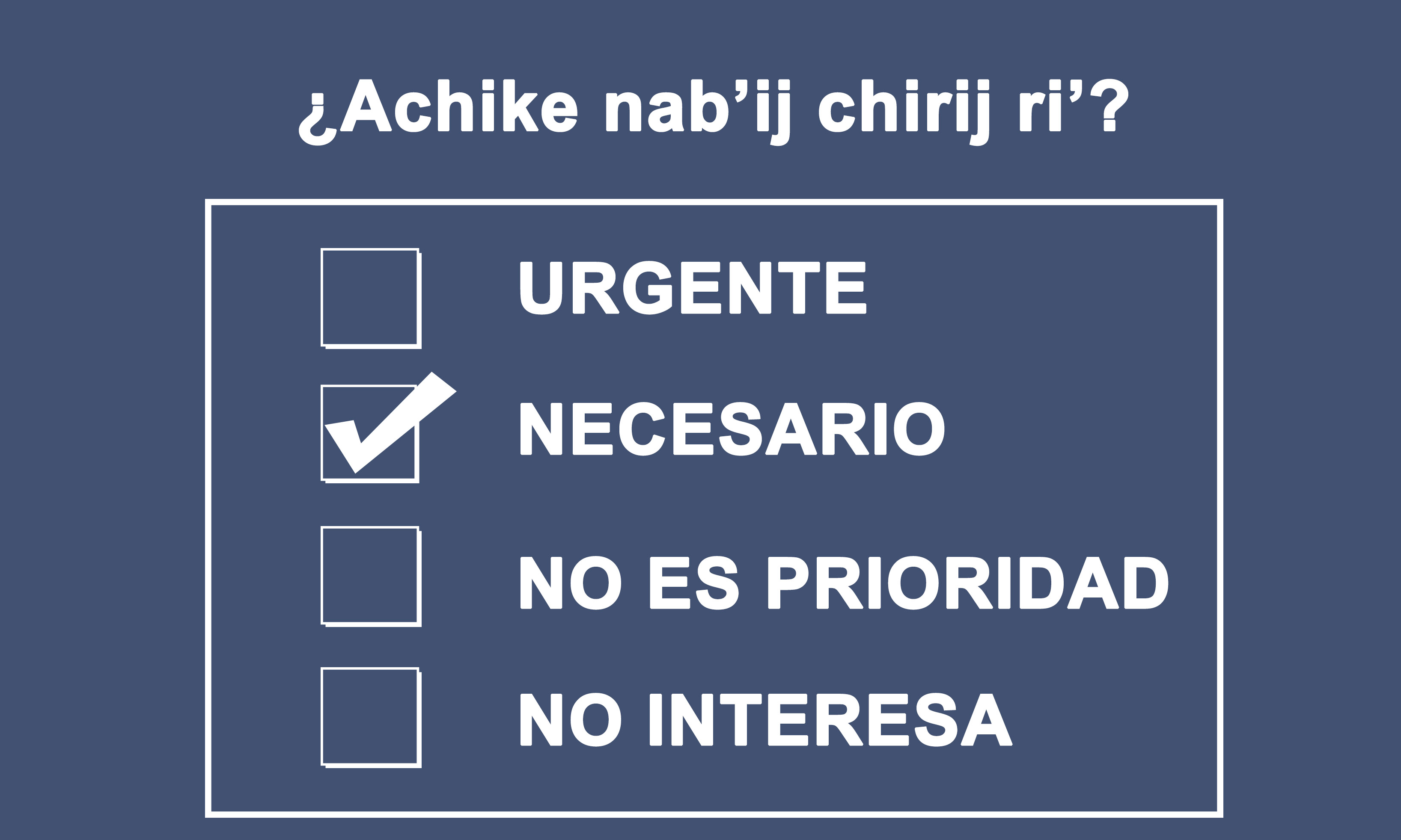 Encuesta: ¿Cuáles son las prioridades para un desarrollo íntegro en Xenacoj?